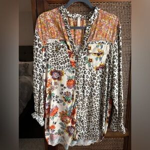 Anthropologie Pilcro Printed Long Shirt